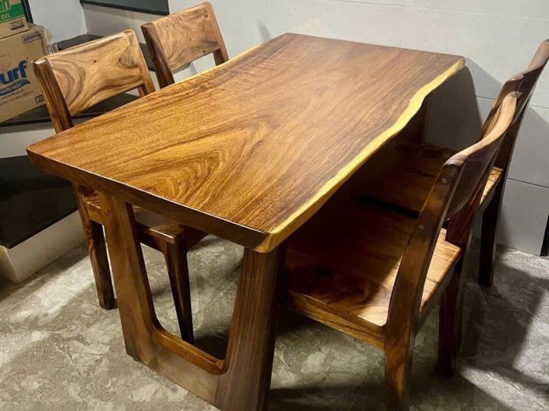 Bộ bàn ăn 4 ghế gỗ me tây Bộ bàn ăn 4 ghế gỗ me tây