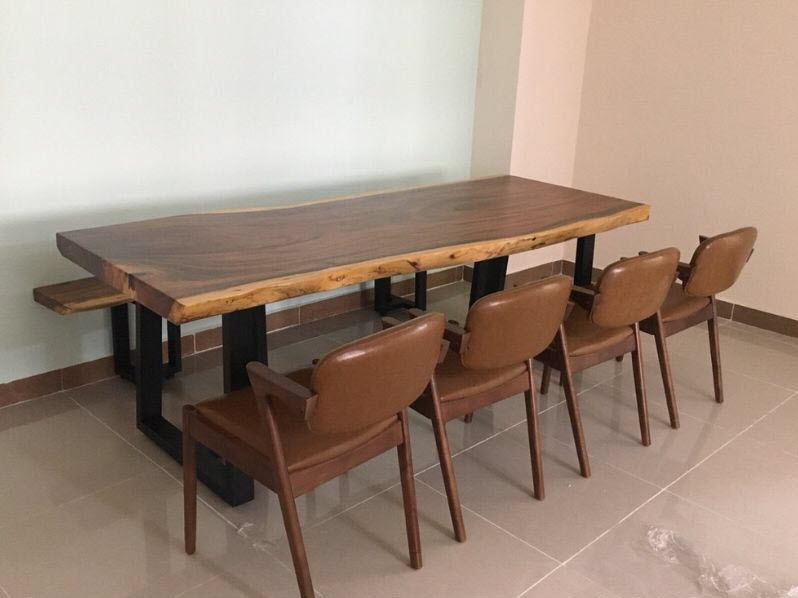 Bộ bàn ăn ghế băng dài 8 người bằng gỗ me tây  Bộ bàn ăn ghế băng dài 8 người bằng gỗ me tây