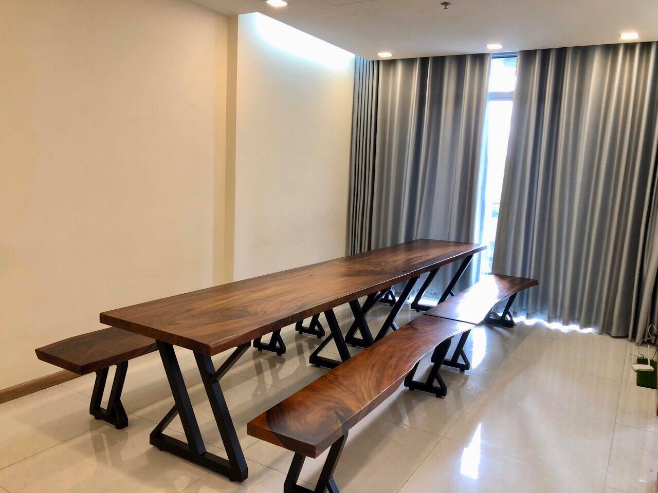 Bộ bàn ăn ghế băng dài tphcm Bộ bàn ăn ghế băng dài tphcm