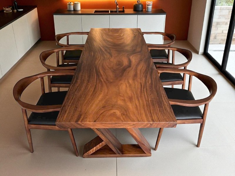 Bộ bàn ăn gỗ me tây 6 ghế Kennedy Bộ bàn ăn gỗ me tây 6 ghế Kennedy