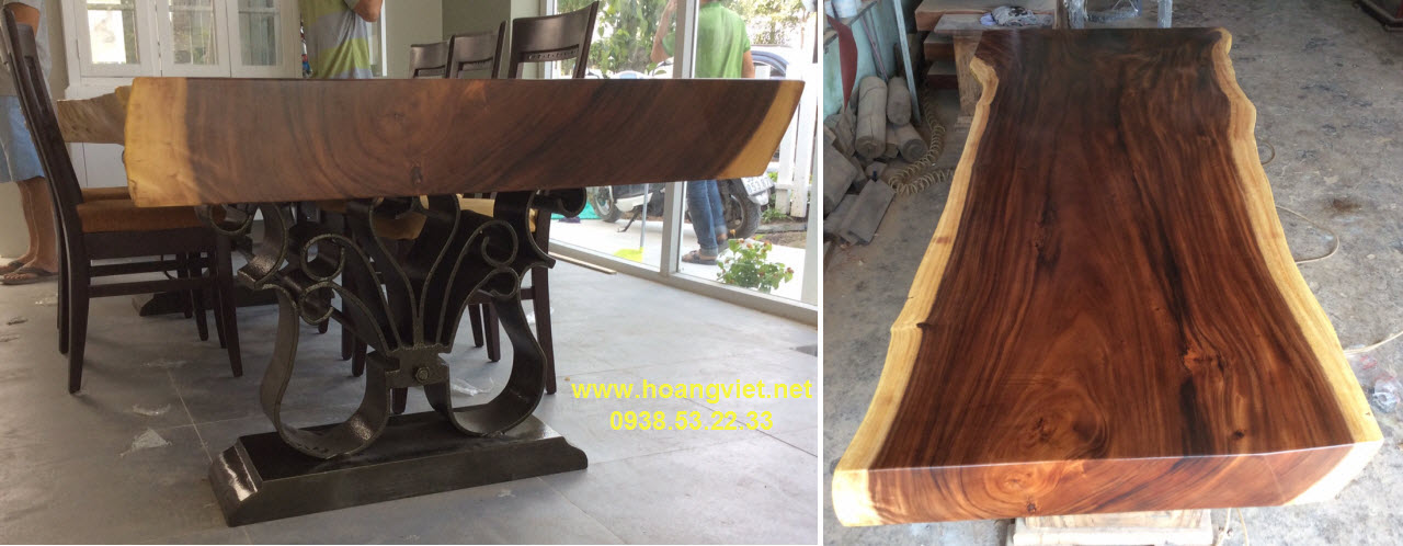 Bộ bàn ăn gỗ me tây liền khối Bộ bàn ăn gỗ me tây liền khối