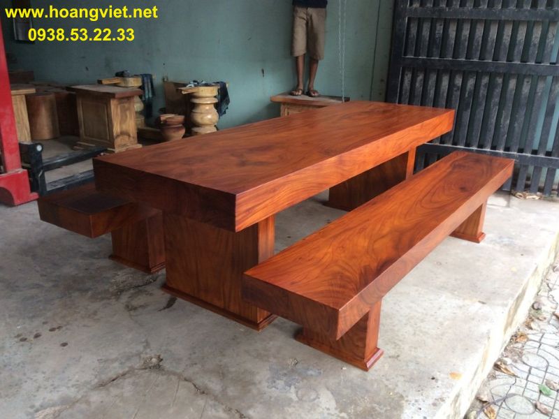 Bộ bàn ghế gỗ me tây nguyên khối k3 Bộ bàn ghế gỗ me tây nguyên khối k3