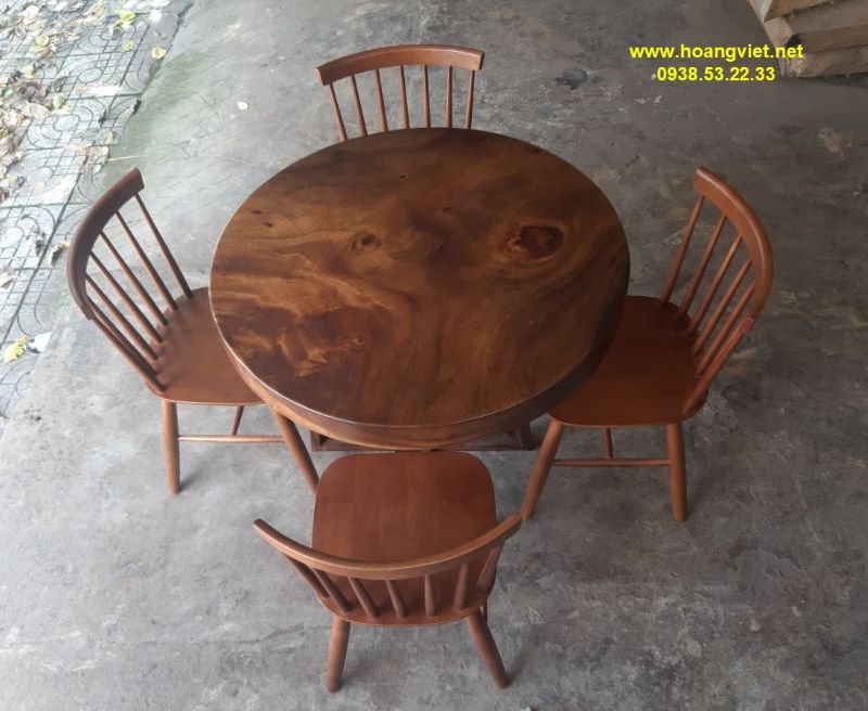 Bộ bàn tròn gỗ me tây giá rẻ Bộ bàn tròn gỗ me tây giá rẻ
