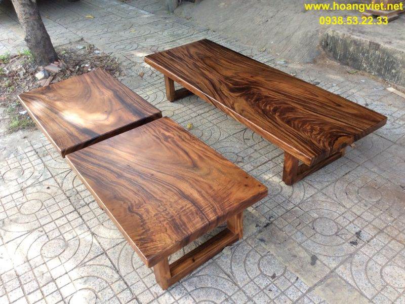 Bàn trà ngồi bệt gỗ me tây nguyên tấm Bàn trà ngồi bệt gỗ me tây nguyên tấm