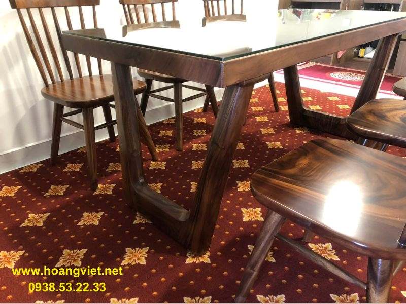 Chân bàn ăn gỗ me tây V7 Chân bàn ăn gỗ me tây V7