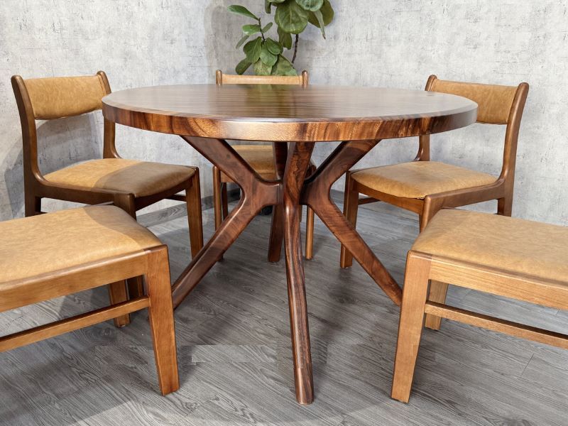 Chân bàn ăn tròn băng gỗ me tây Chân bàn ăn tròn băng gỗ me tây