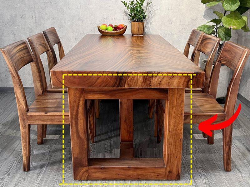 Chân bàn chữ T gỗ me tây dạng thẳng đứng Chân bàn chữ T gỗ me tây dạng thẳng đứng