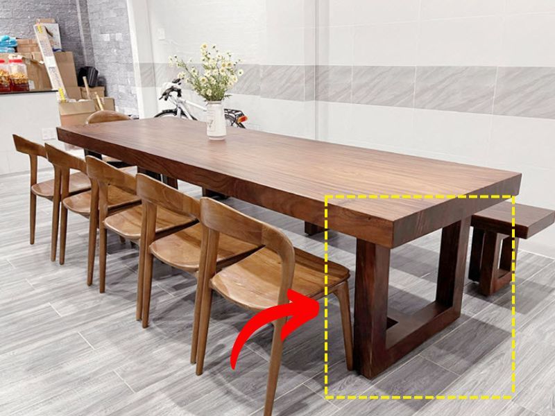 Chân bàn chữ T gỗ me tây dạng thẳng đứng Chân bàn chữ T gỗ me tây dạng thẳng đứng