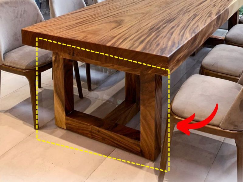 Chân bàn chữ T gỗ me tây dạng thẳng đứng Chân bàn chữ T gỗ me tây dạng thẳng đứng