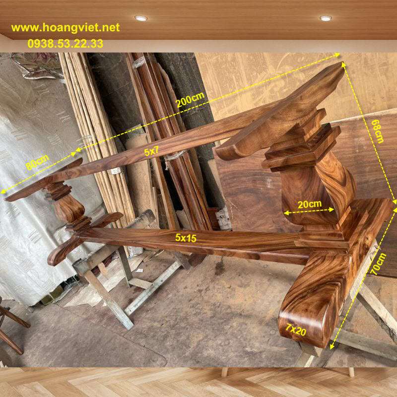 Kích thước chân bàn dài gỗ me tây Kích thước chân bàn dài gỗ me tây