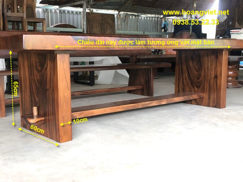 Chân bàn dài gỗ me tây nguyên khối Chân bàn dài gỗ me tây nguyên khối