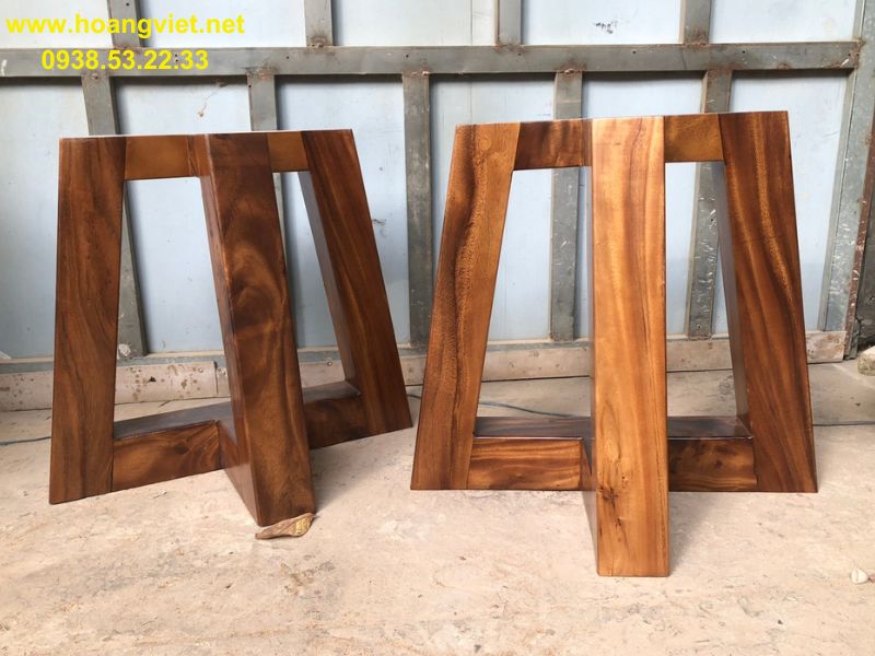 Chân bàn gỗ me tây chữ T dạng hình thang Chân bàn gỗ me tây chữ T dạng hình thang