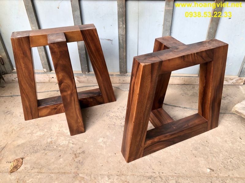 Chân bàn gỗ me tây chữ T dạng hình thang Chân bàn gỗ me tây chữ T dạng hình thang