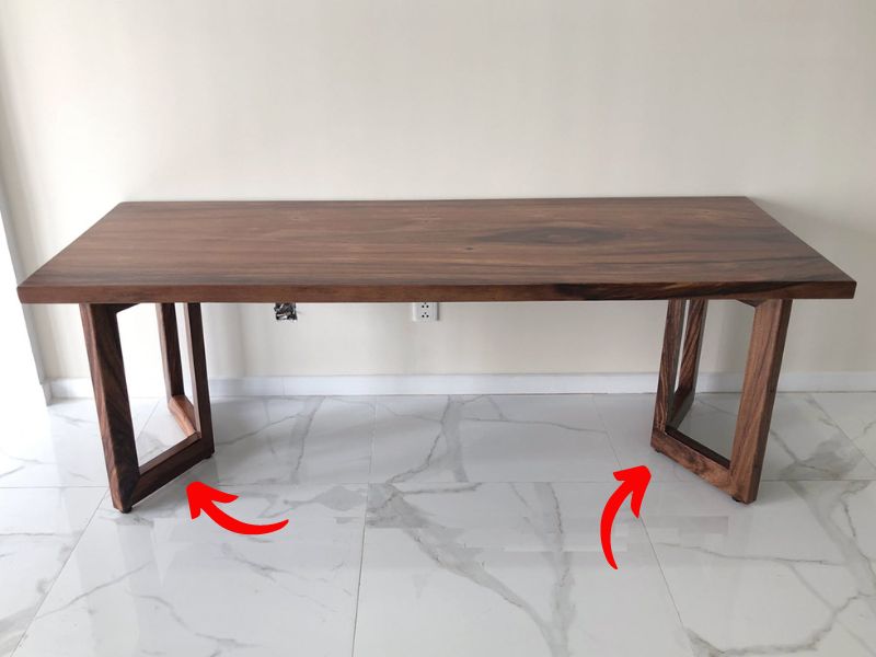 Chân bàn gỗ me tây chữ V Chân bàn gỗ me tây chữ V