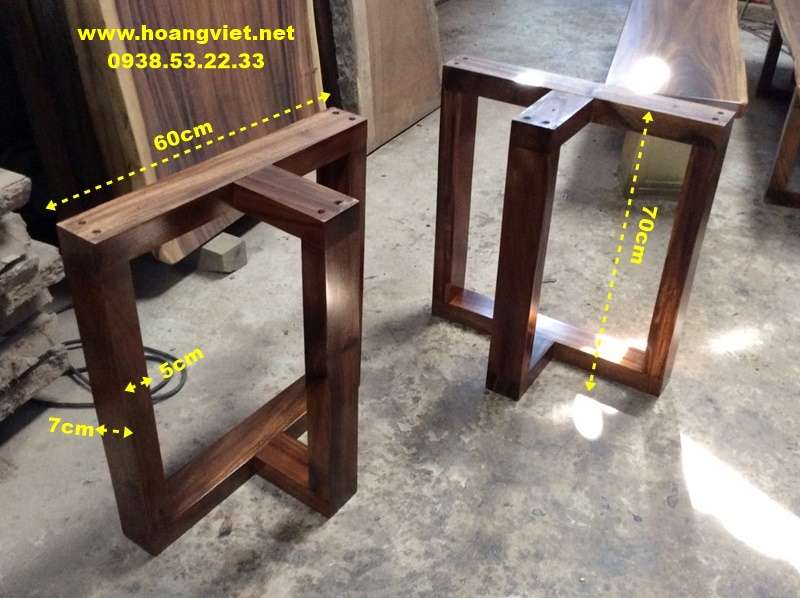 Chân bàn chữ T bằng gỗ me tây Chân bàn chữ T bằng gỗ me tây