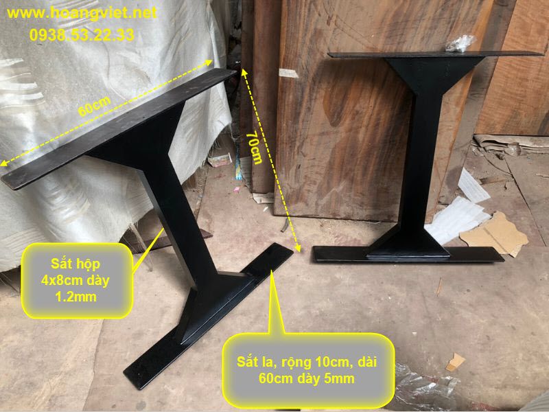 Kích thước chân bàn sắt chữ I Kích thước chân bàn sắt chữ I
