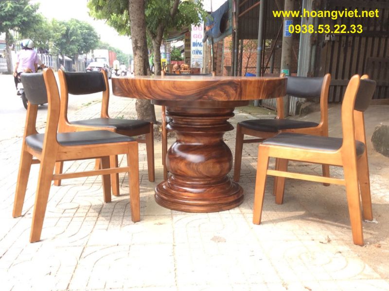 Chân bàn tròn 1 trụ gỗ me tây Chân bàn tròn 1 trụ gỗ me tây