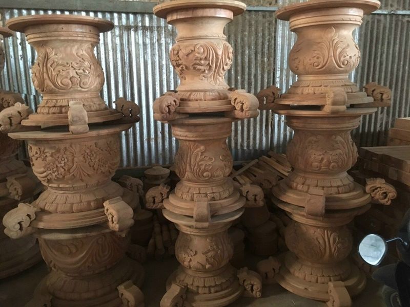 Chân bàn tròn gỗ gõ đỏ đục chạm Chân bàn tròn gỗ gõ đỏ đục chạm