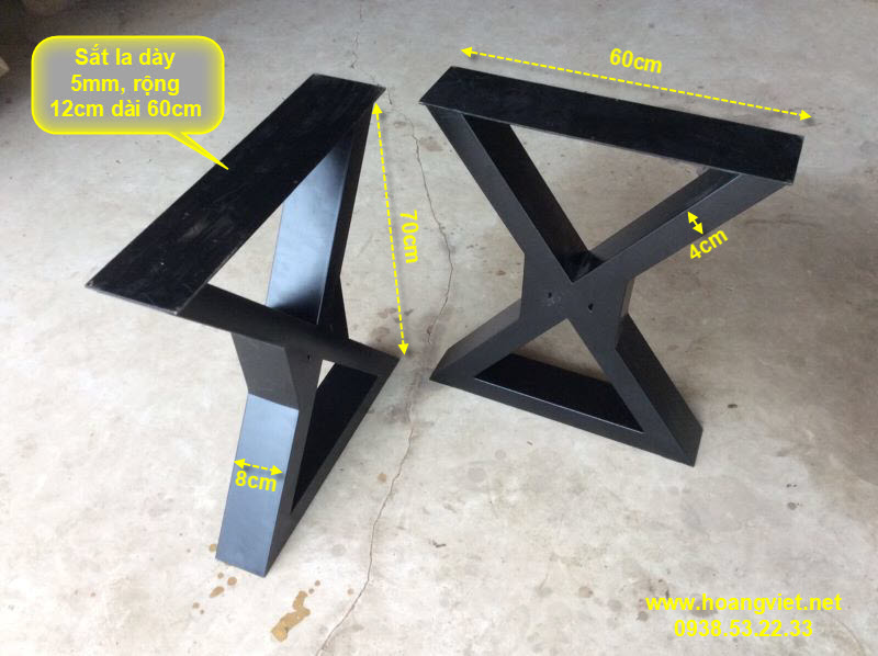Kích thước chân sắt chữ x Kích thước chân sắt chữ x
