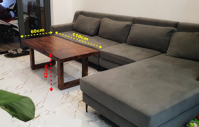 Chiều cao bàn trà sofa là 42cm Chiều cao bàn trà sofa là 42cm