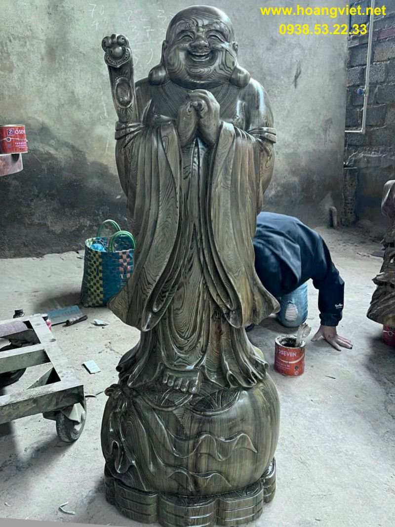 Di lặc chúc phúc gỗ thủy tùng xanh Di lặc chúc phúc gỗ thủy tùng xanh