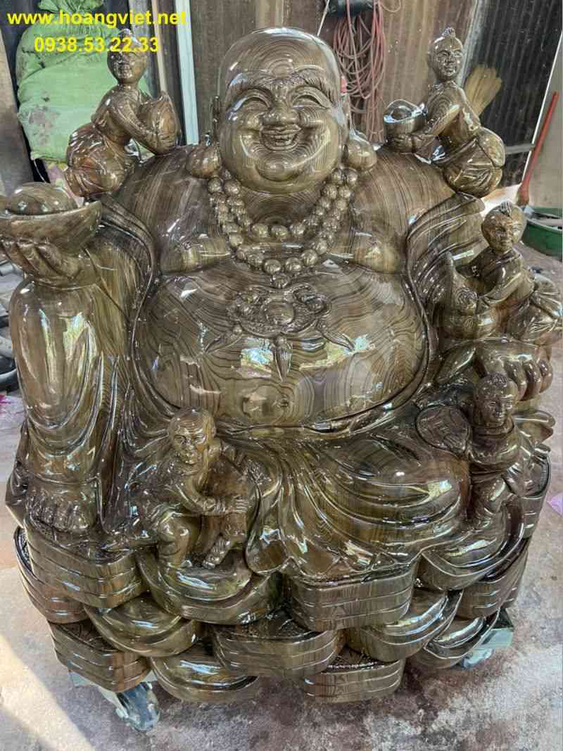 Di lặc ngũ phúc gỗ thủy tùng Di lặc ngũ phúc gỗ thủy tùng