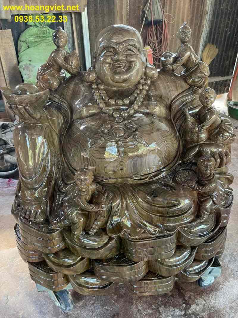 Di lặc ngũ phúc gỗ thủy tùng Di lặc ngũ phúc gỗ thủy tùng