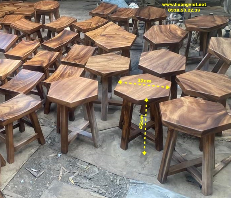 Đôn gỗ me tây lục giác 32cm cao 45cm Đôn gỗ me tây lục giác 32cm cao 45cm