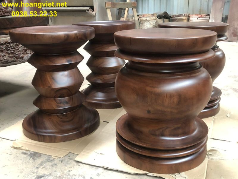 Đôn gỗ me tây nguyên khối đường kính 35cm cao 45cm Đôn gỗ me tây nguyên khối đường kính 35cm cao 45cm