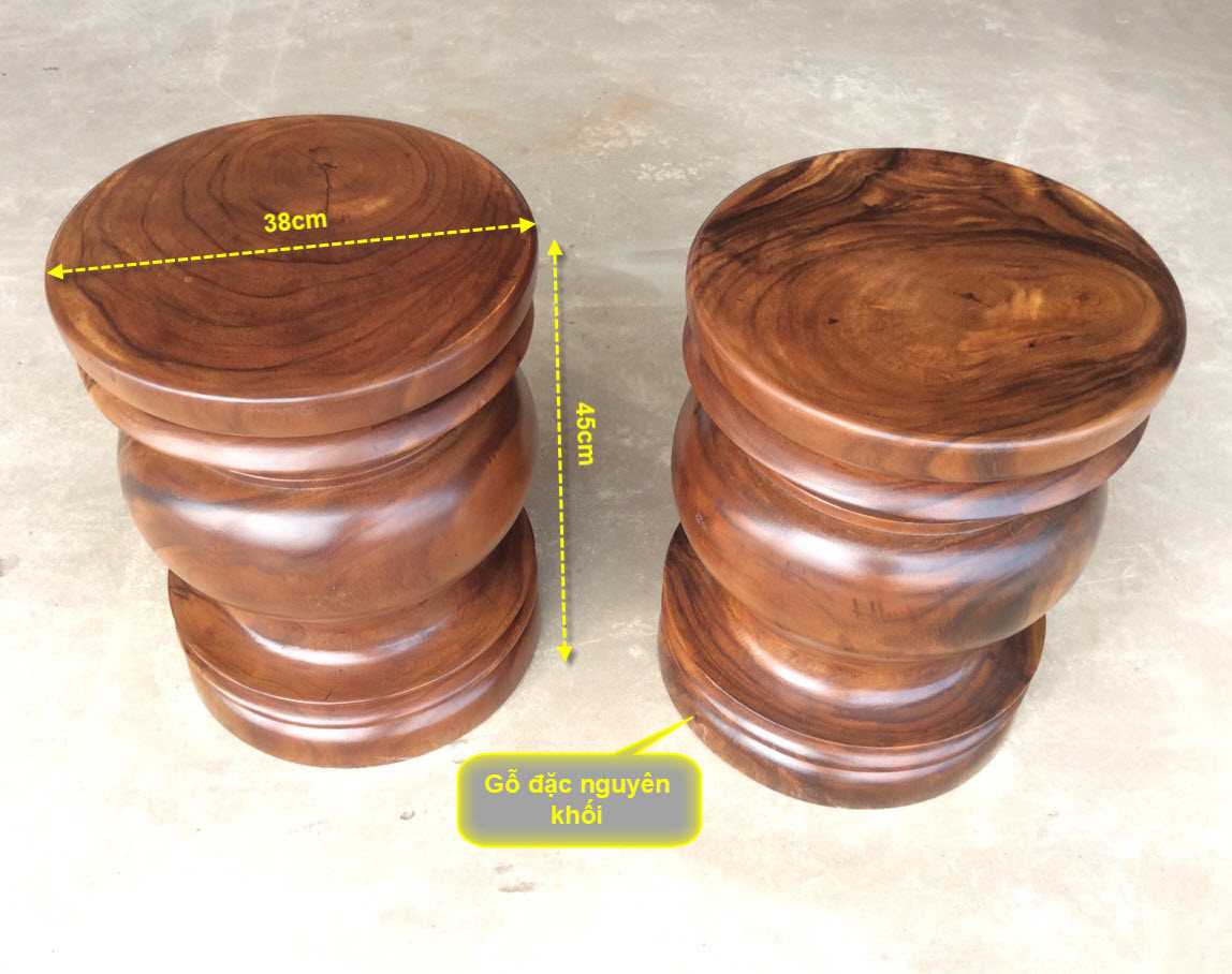 Kích thước đôn gỗ me tây nguyên khối Kích thước đôn gỗ me tây nguyên khối
