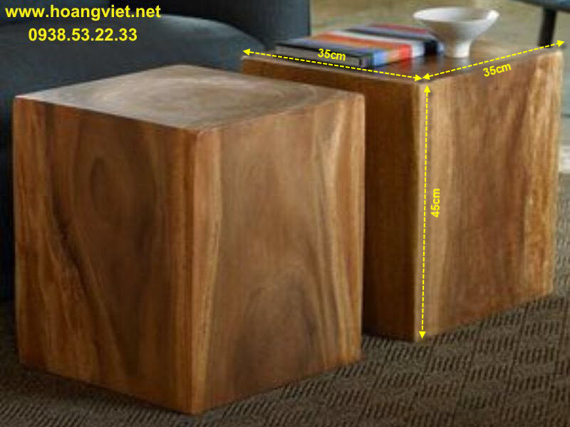 Đôn gỗ vuông nguyên khối Đôn gỗ vuông nguyên khối
