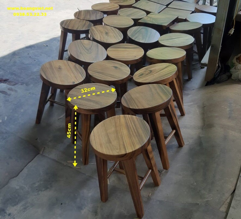 Đôn tròn gỗ me tây đường kính 32cm cao 45cm Đôn tròn gỗ me tây đường kính 32cm cao 45cm