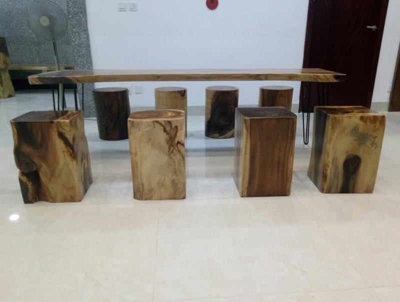 Đôn vuông gỗ nguyên khối Đôn vuông gỗ nguyên khối