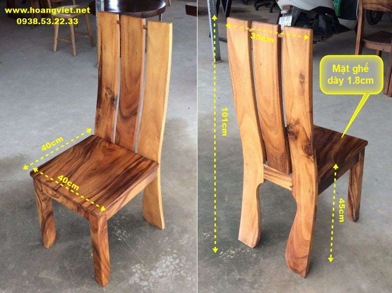 Kích thước ghế bàn ăn gỗ me tây Kích thước ghế bàn ăn gỗ me tây