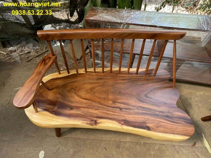 Ghế băng dài 1m2 gỗ me tây có tựa dạng nan gỗ Ghế băng dài 1m2 gỗ me tây có tựa dạng nan gỗ