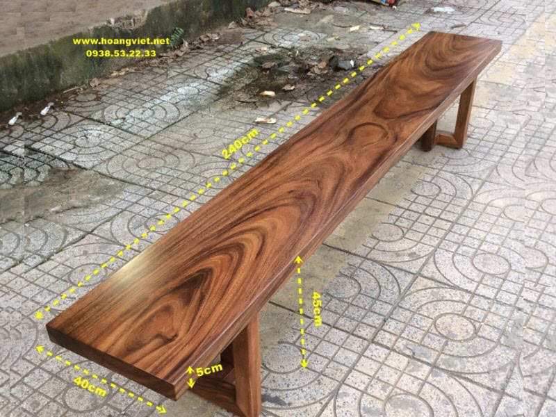 Ghế băng dài 2m4 gỗ me tây Ghế băng dài 2m4 gỗ me tây