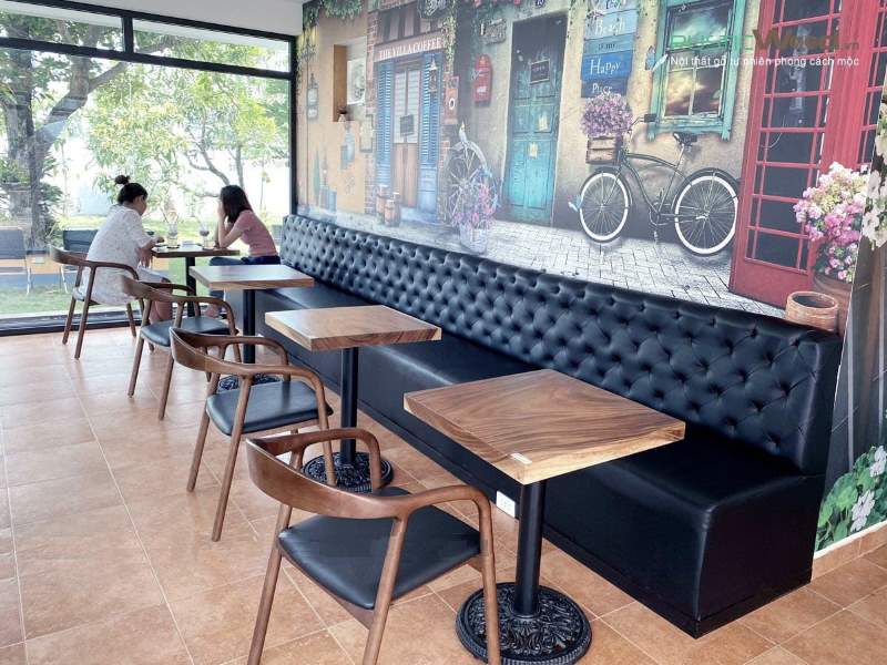 Ghế băng dài bọc nệm cho quán cafe Ghế băng dài bọc nệm cho quán cafe