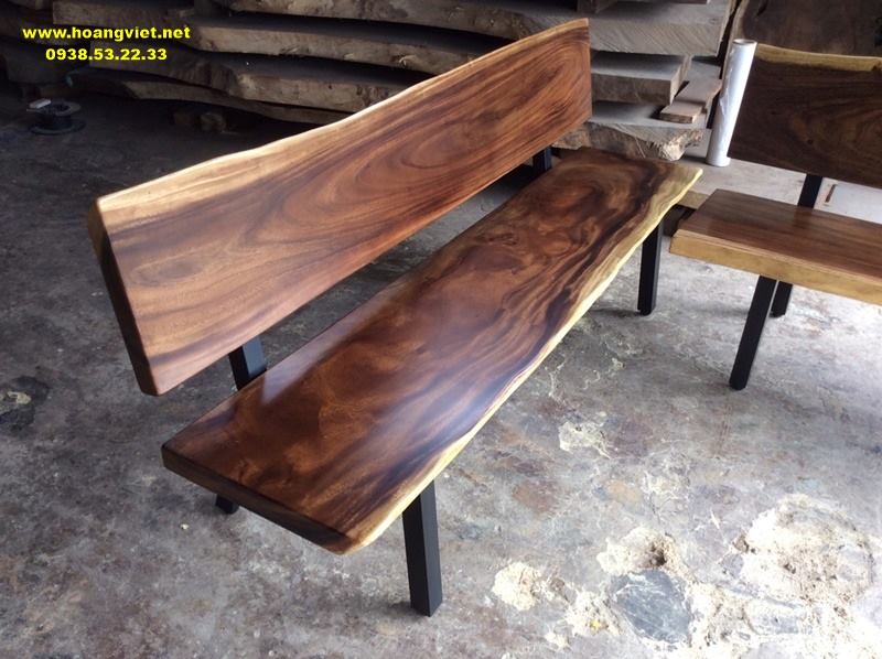 Ghế băng dài có tựa gỗ me tây Ghế băng dài có tựa gỗ me tây