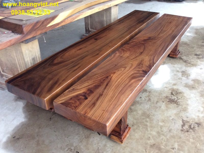 Ghế băng dài gỗ me tây dày 10cm dài 2m5 Ghế băng dài gỗ me tây dày 10cm dài 2m5