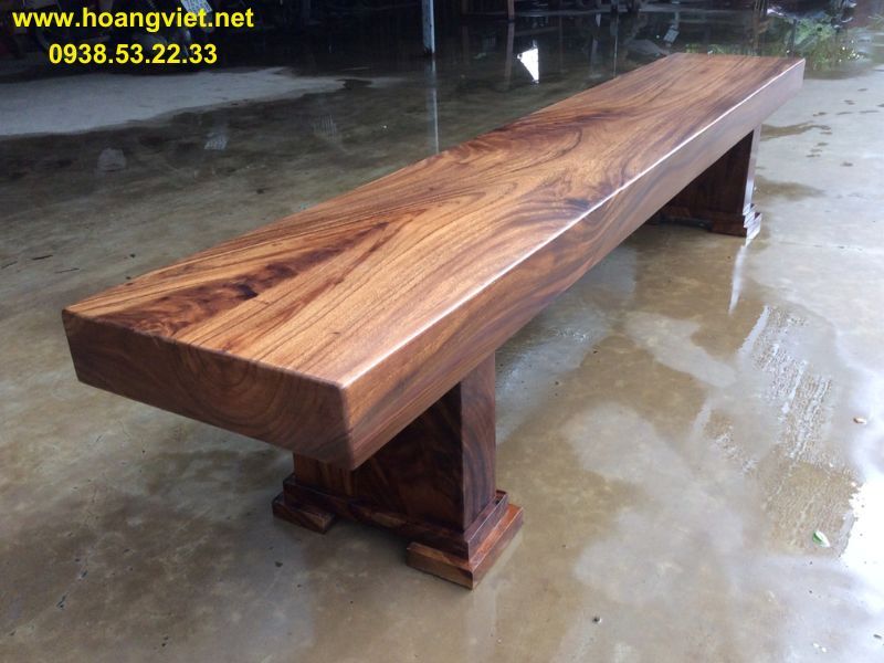 Ghế băng dài gỗ me tây dày 10cm dài 2m5 Ghế băng dài gỗ me tây dày 10cm dài 2m5