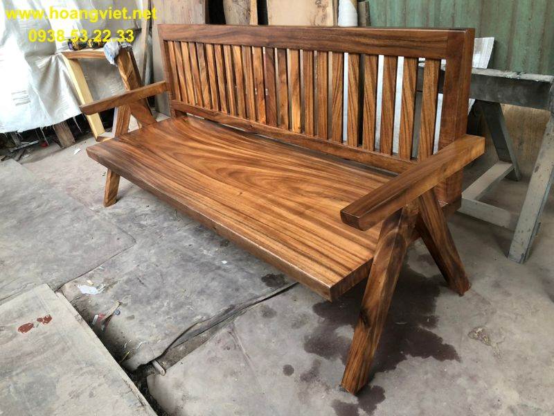 Ghế gỗ me tây băng dài phòng khách Ghế gỗ me tây băng dài phòng khách