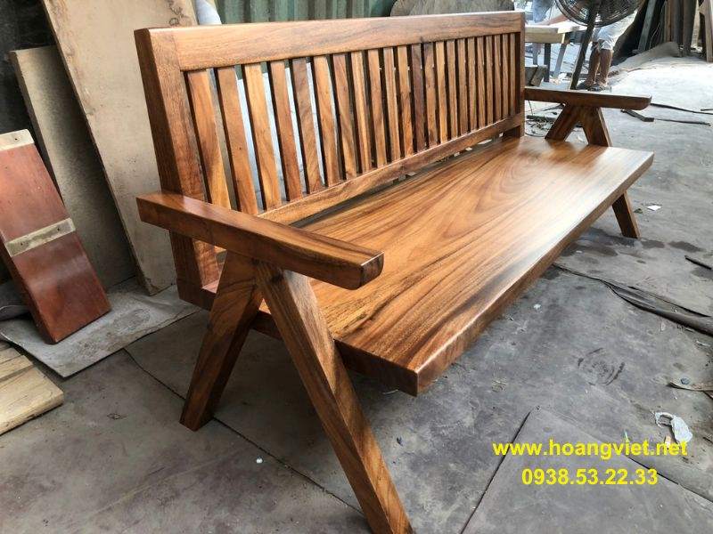 Ghế gỗ me tây băng dài phòng khách Ghế gỗ me tây băng dài phòng khách