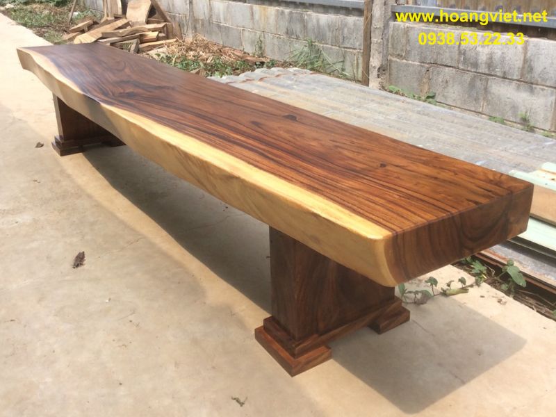 Ghế băng dài nguyên khối gỗ me tây Ghế băng dài nguyên khối gỗ me tây