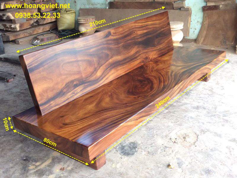 Ghế băng dài sofa gỗ me tây nguyên khối Ghế băng dài sofa gỗ me tây nguyên khối