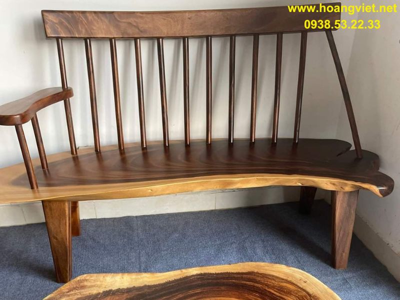 Ghế băng dài tựa lưng nan gỗ Ghế băng dài tựa lưng nan gỗ