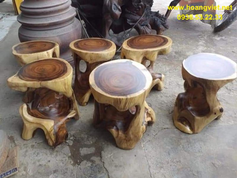 Ghế đôn dây gỗ me tây nghệ thuật Ghế đôn dây gỗ me tây nghệ thuật