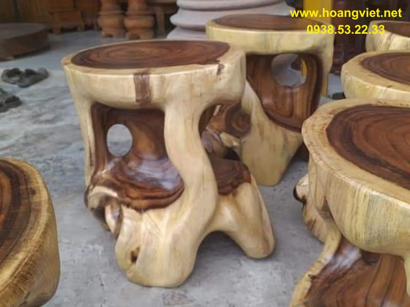 Ghế đôn dây gỗ me tây nghệ thuật Ghế đôn dây gỗ me tây nghệ thuật