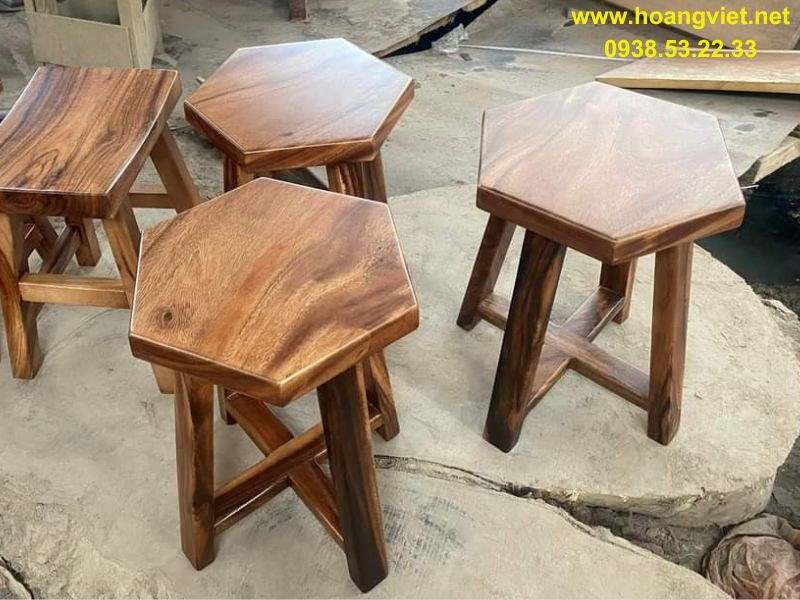 Ghế đôn gỗ lục giác Ghế đôn gỗ lục giác