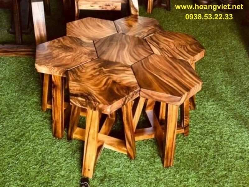 Ghế đôn gỗ lục giác Ghế đôn gỗ lục giác