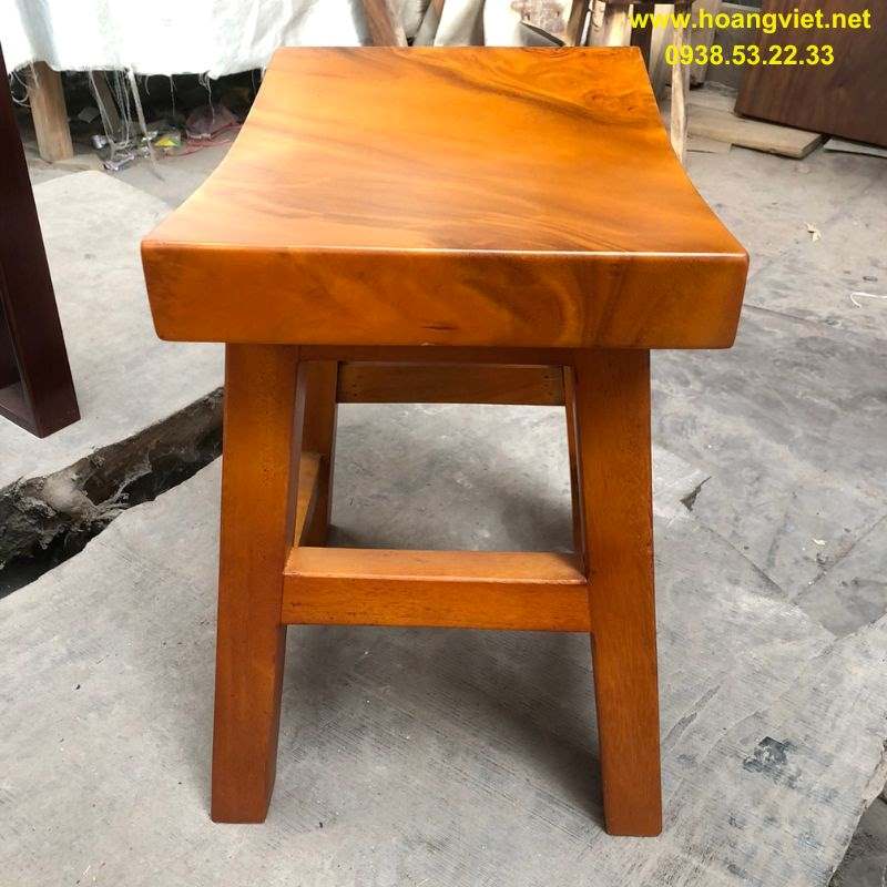 Ghế đôn gỗ me tây chữ nhật mặt lõm Ghế đôn gỗ me tây chữ nhật mặt lõm